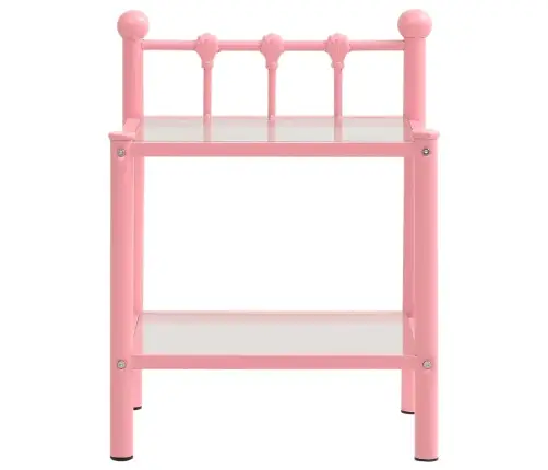 Naktsgaldiņi, 2 Gab., Rozā Metāls, Caurspīdīgs Stikls Vidaxl