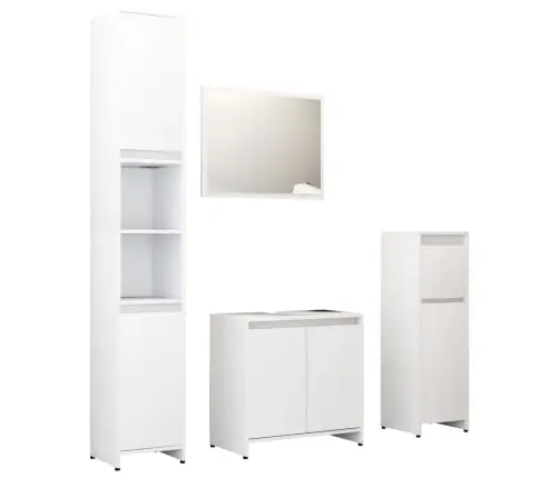 4-Daļīgs Vannasistabas Mēbeļu Komplekts Balts Inženierijas Koks Vidaxl 4-Daļīgs Vannasistabas Mēbeļu Komplekts Balts Inženierijas Koks Vidaxl