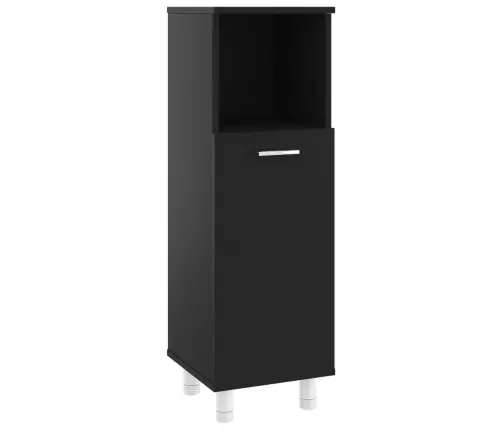 4-Osaline Vannitoamööbli Komplekt, Must, Puitlaastplaat