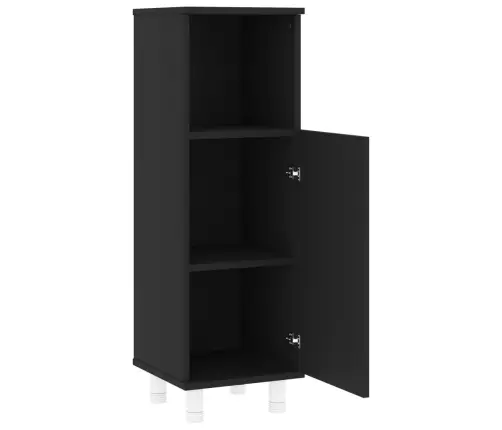 4-Osaline Vannitoamööbli Komplekt, Must, Puitlaastplaat