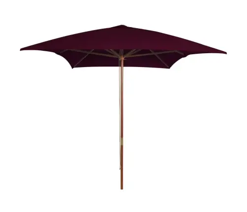 Dārza Saulessargs Ar Koka Kātu, Bordo Sarkans, 200X300 Cm Vidaxl