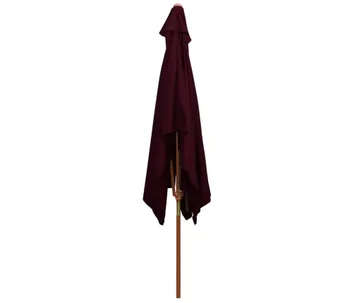 Dārza Saulessargs Ar Koka Kātu, Bordo Sarkans, 200X300 Cm Vidaxl