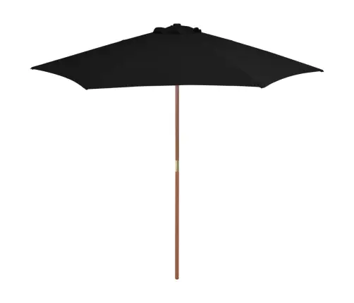 Dārza Saulessargs Ar Koka Kātu, Melns, 270 Cm Vidaxl