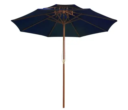 Saulessargs Ar Dubultu Jumtu, Zils, 270 Cm, Koka Kāts Vidaxl