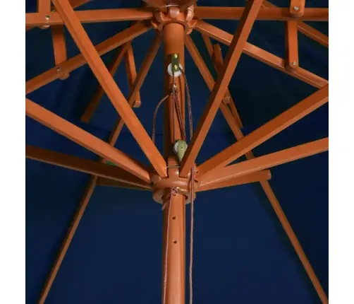 Saulessargs Ar Dubultu Jumtu, Zils, 270 Cm, Koka Kāts Vidaxl