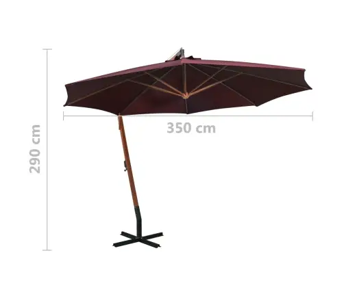 Kabantis Sodo Skėtis Su Stulpu, Raudonas, 3,5X2,9M, Eglė