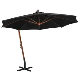 Kabantis Sodo Skėtis Su Stulpu, Juodas, 3,5X2,9M, Eglės Masyvas