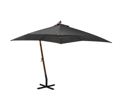 Saulessargs, Iekarams, 3X3 M, Egles Masīvkoka Kāts, Pelēks Vidaxl