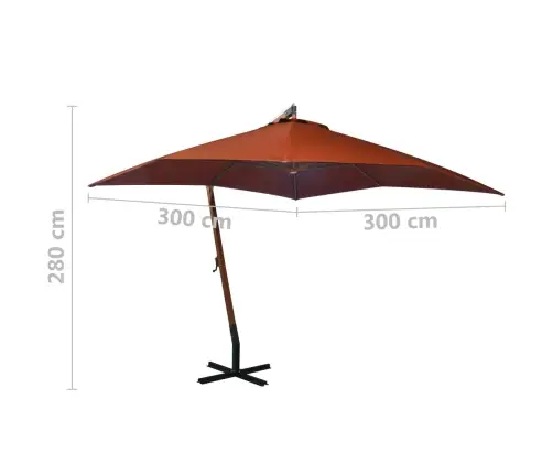 Saulessargs, Iekarams, 3X3 M, Egles Masīvkoka Kāts, Sarkanbrūns Vidaxl