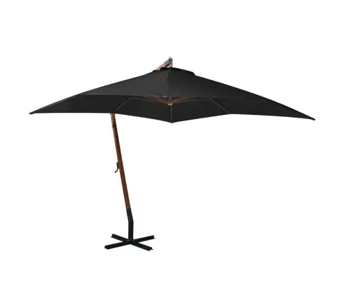 Saulessargs, Iekarams, 3X3 M, Egles Masīvkoka Kāts, Melns Vidaxl