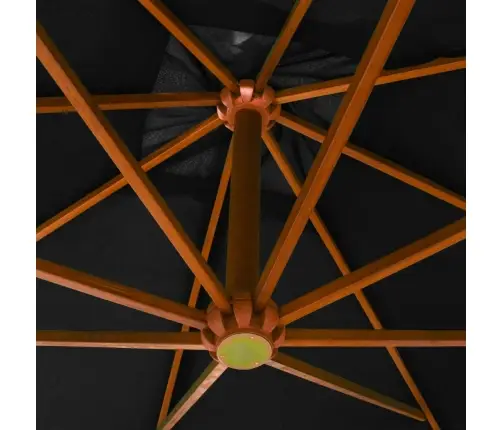 Saulessargs, Iekarams, 3X3 M, Egles Masīvkoka Kāts, Melns Vidaxl