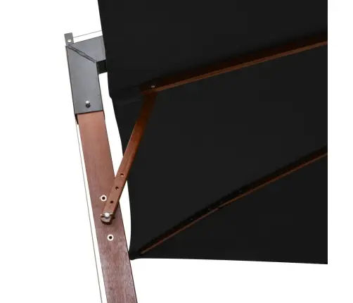 Saulessargs, Iekarams, 3X3 M, Egles Masīvkoka Kāts, Melns Vidaxl