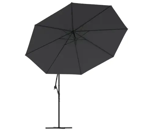 Gembinis Sodo Skėtis Nuo Saulės Su Led, Juodos Spalvos, 350Cm