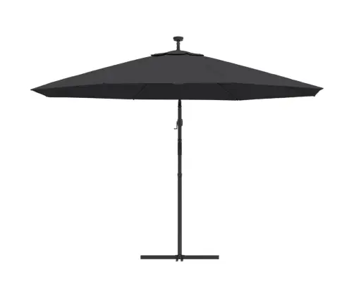 Gembinis Sodo Skėtis Nuo Saulės Su Led, Juodos Spalvos, 350Cm