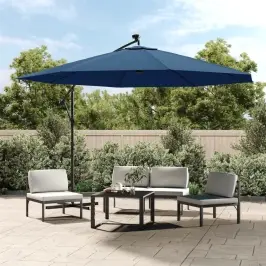 Saulessargs Ar Led Gaismām, 350 Cm, Debeszils Vidaxl