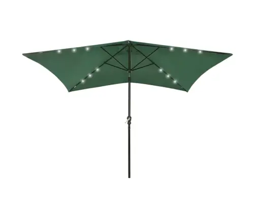 Saulessargs Ar Led Un Tērauda Kātu, 2X3 M, Zaļš Vidaxl