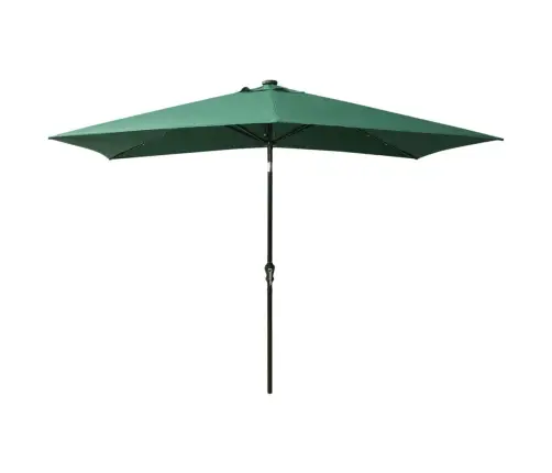 Saulessargs Ar Led Un Tērauda Kātu, 2X3 M, Zaļš Vidaxl