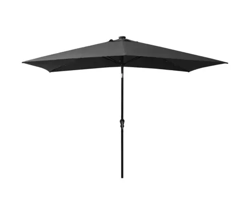 Saulessargs Ar Led Un Tērauda Kātu, 2X3 M, Antracītpelēks Vidaxl