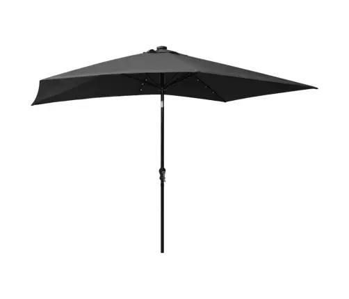 Saulessargs Ar Led Un Tērauda Kātu, 2X3 M, Antracītpelēks Vidaxl