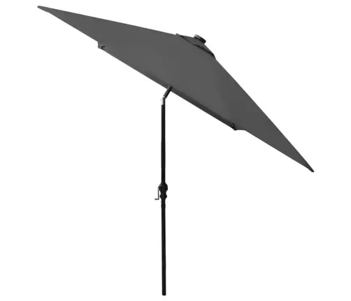 Saulessargs Ar Led Un Tērauda Kātu, 2X3 M, Antracītpelēks Vidaxl