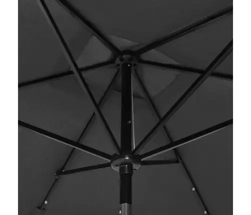 Saulessargs Ar Led Un Tērauda Kātu, 2X3 M, Antracītpelēks Vidaxl