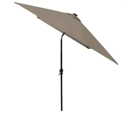 Saulessargs Ar Led Un Tērauda Kātu, 2X3 M, Pelēkbrūns Vidaxl