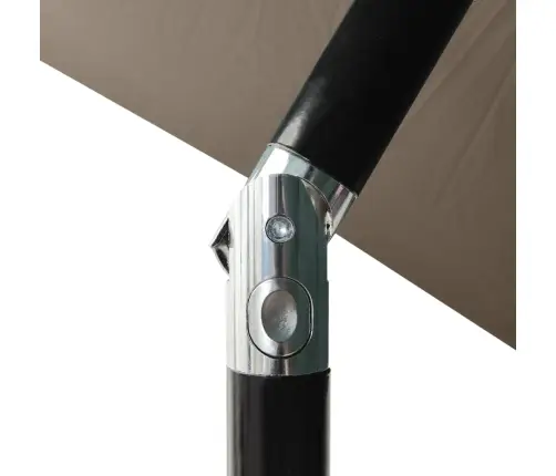 Saulessargs Ar Led Un Tērauda Kātu, 2X3 M, Pelēkbrūns Vidaxl