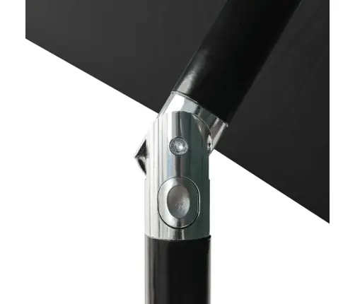 Saulessargs Ar Led Un Tērauda Kātu, 2X3 M, Melns Vidaxl