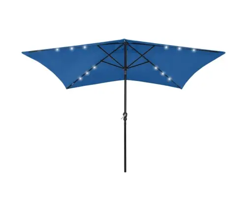 Skėtis Nuo Saulės Su Led Ir Plieniniu Stulpu, Mėlynas, 2X3M