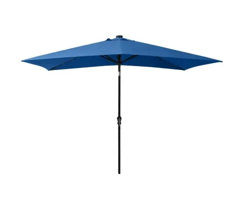Skėtis Nuo Saulės Su Led Ir Plieniniu Stulpu, Mėlynas, 2X3M