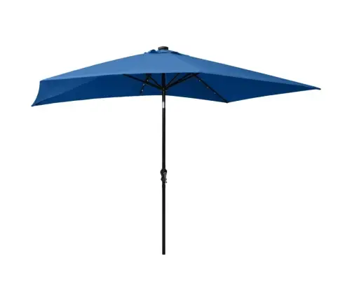 Skėtis Nuo Saulės Su Led Ir Plieniniu Stulpu, Mėlynas, 2X3M