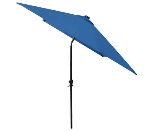 Skėtis Nuo Saulės Su Led Ir Plieniniu Stulpu, Mėlynas, 2X3M