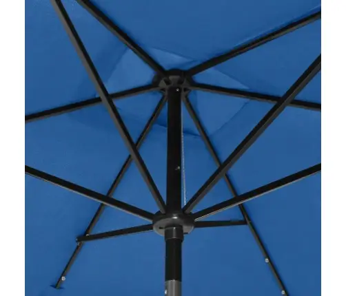 Skėtis Nuo Saulės Su Led Ir Plieniniu Stulpu, Mėlynas, 2X3M