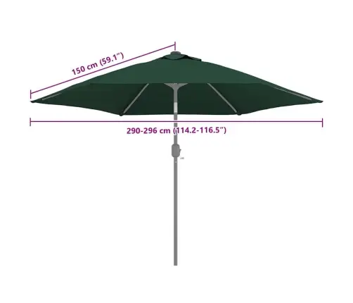 Asenduskangas Aia Päikesevarjule, Roheline, 300 Cm