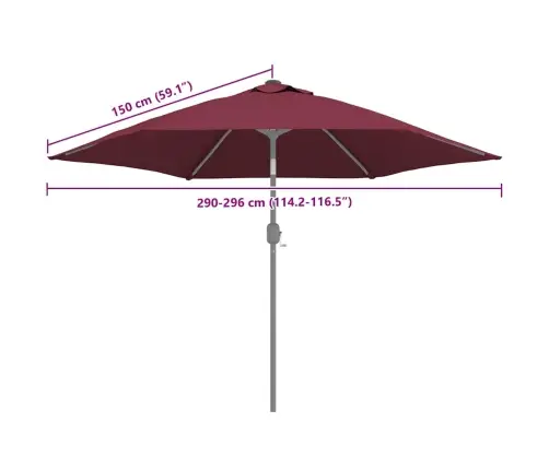 Saulessarga Rezerves Audums, Vīnsarkans, 300 Cm Vidaxl