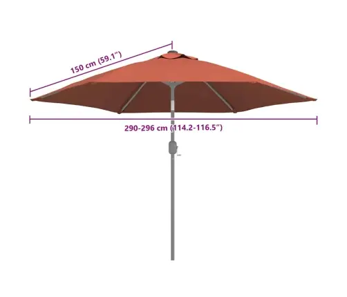 Saulessarga Rezerves Audums, Sarkanbrūns, 300 Cm Vidaxl