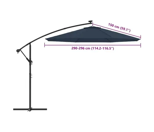 Saulessarga Rezerves Audums, Zils, 300 Cm Vidaxl