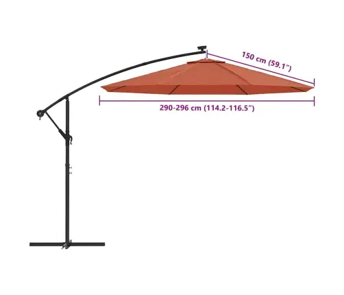 Asenduskangas Aia Päikesevarjule, Terrakota, 300 Cm
