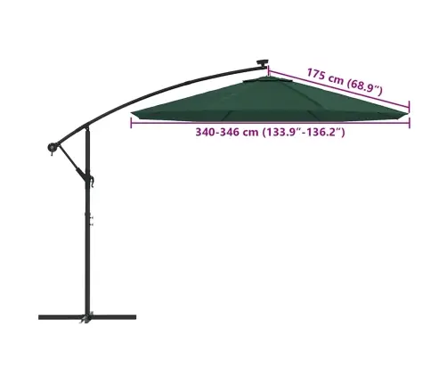 Asenduskangas Aia Päikesevarjule, Roheline, 350 Cm