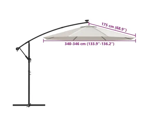 Saulessarga Rezerves Audums, Smilšu Balts, 350 Cm Vidaxl