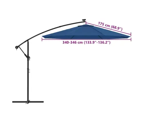 Saulessarga Rezerves Audums, Debeszils, 350 Cm Vidaxl