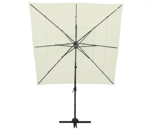 4-Kordne Aia Päikesevari Alumiiniumpostiga, Liiv, 250 X 250 Cm