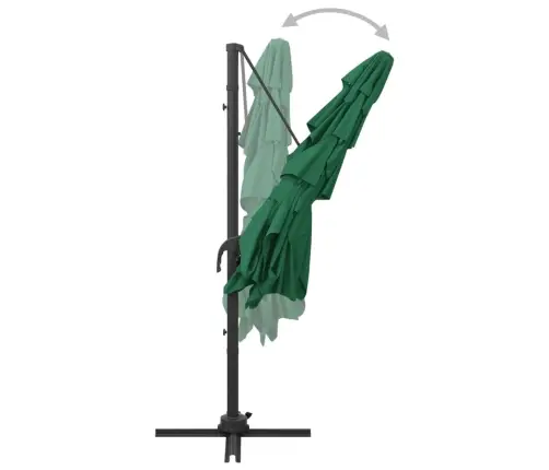 4-Kordne Aia Päikesevari Alumiiniumpostiga, Roheline 250X250 Cm