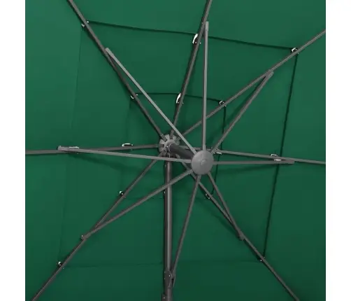 4-Kordne Aia Päikesevari Alumiiniumpostiga, Roheline 250X250 Cm