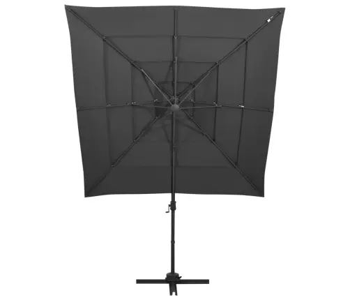 Skėtis Su Aliuminio Stulpu, Antracito, 250X250cm 4 Aukščių