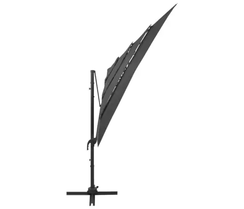 Skėtis Su Aliuminio Stulpu, Antracito, 250X250cm 4 Aukščių