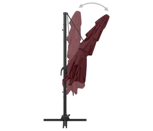 4-Līmeņu Saulessargs Ar Alumīnija Kātu, 250X250 Cm, Vīnsarkans Vidaxl