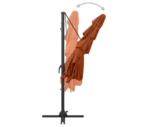 4-Līmeņu Saulessargs Ar Alumīnija Kātu, 250X250 Cm, Sarkanbrūns Vidaxl