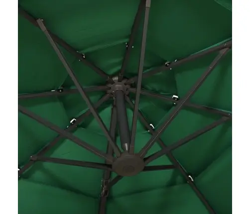 4-Līmeņu Saulessargs Ar Alumīnija Kātu, 3X3 M, Zaļš Vidaxl