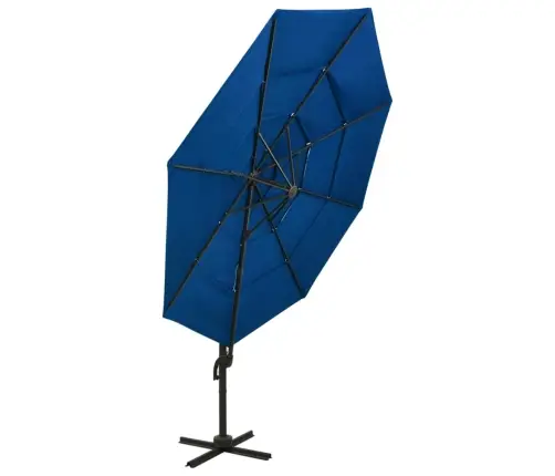 4-Līmeņu Saulessargs Ar Alumīnija Kātu, 3X3 M, Debeszils Vidaxl